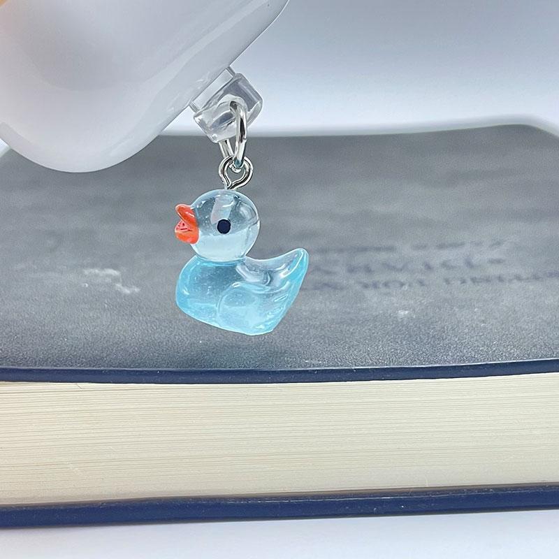 Cute Duck Design Phone Dust Plug, 1 Count Clear Duck Decor Mobile Phone Dust Plug, Mobile Phone Parts Compatible with iPhone