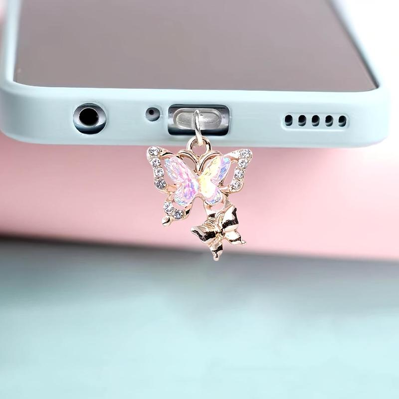 Cute Butterfly Design Phone Jack Dust Plug, Phone Jack Dust Plug, Phone Jack Dust Plug for iPhone Ports and Type-C Charging Ports