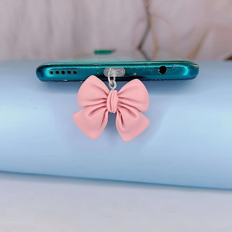 Cute Bowknot Design Phone Dust Plug, 1 Count Creative Design Phone Charging Port Cover, Phone Accessories Compatible with iPhone & Android