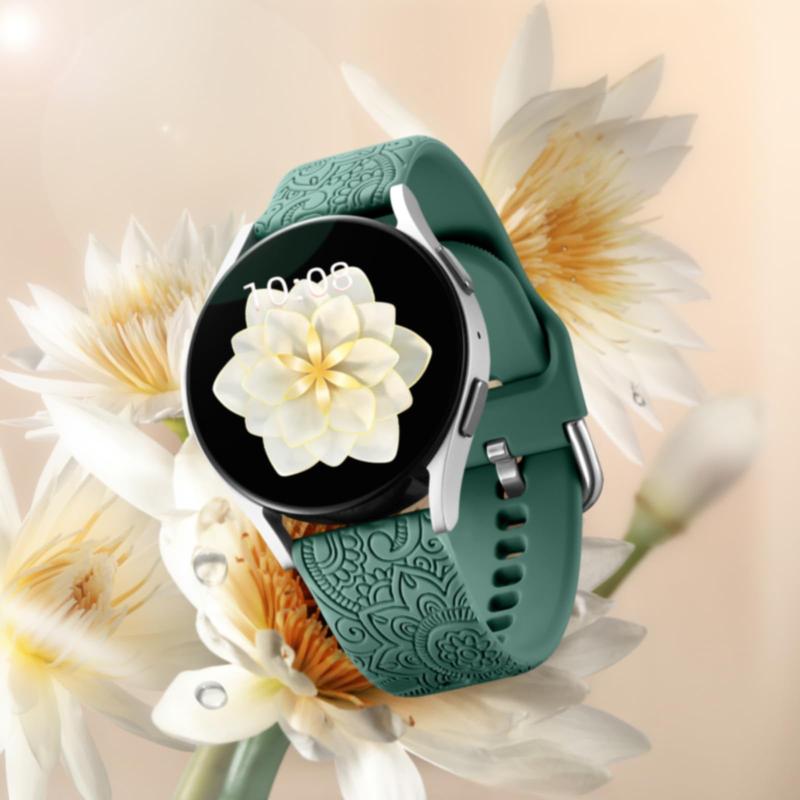 Floral Pattern Watch Band for Samsung Galaxy Watch, Smart & Wearable Devices Accessories, Floral Engraved Bands for Galaxy Watch