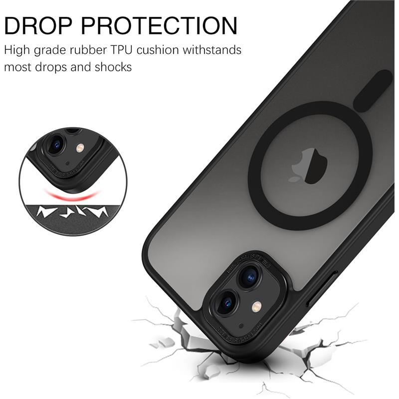 iPhone 11 Phone Case, Phone case iPhone 11 Magnetic Case [Compatible with MagSafe] Translucent Matte Slim Shockproof Anti-Fingerprint Anti-Scratch Protective Cover for iPhone 11 6.1’’ Black Accessories Handheld Protection Protector