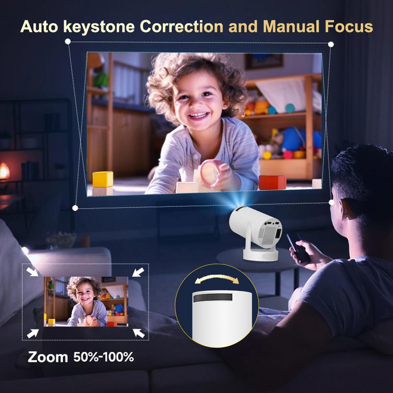 HY300 Pro HIFI Speaker Projector Android 11 Dual Wifi6 280ANSI Allwinner H713 BT5.0 1280*720P 4K Upgrade Film Sound Projector