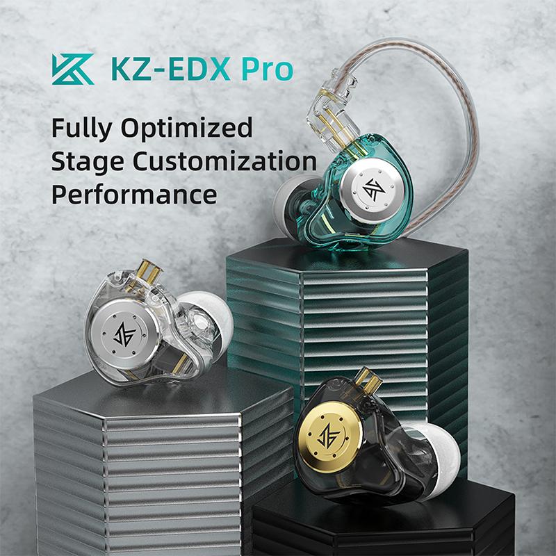 KZ EDX PRO Gaming Earbuds, KZ HiFi in-Ear Monitors, Deep Bass Sound Wired Earbuds, in Ear Earphones IEM with New 1DD 10mm Dynamic Driver, Detachable Cable for Music Video Gaming