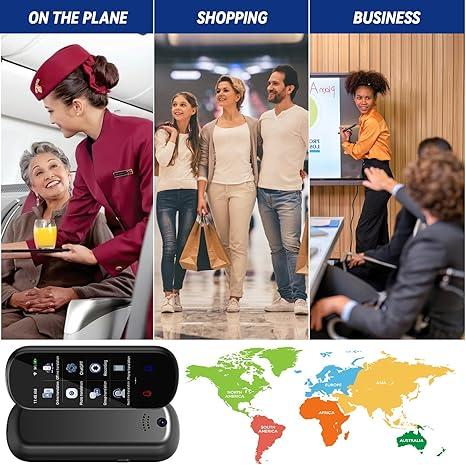 daruiy Language Translation Device 137+ Languages Instant Two-Way Translator No WiFi required, portable voice translation device supports online offline photo translation with 3-inch HD touch screen, suitable for travel use