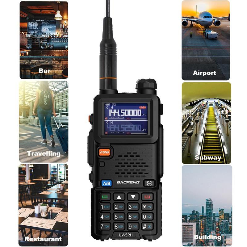 Baofeng Radio 5RH, Handheld Walkie Talkie, Long Range Handheld Two Way Radio, NOAA Weather Receiver, Rechargeable Walkie Talkies, Copy Frequency 999CH