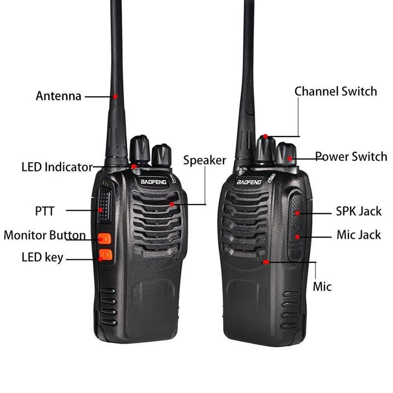 400-470MHz Uhf Walkie Talkie,2 Count Portable Multipurpose Rechargeable Walkie Talkie, BF-888s Two Way Radio for Home Office Outdoor Audio Waterproof