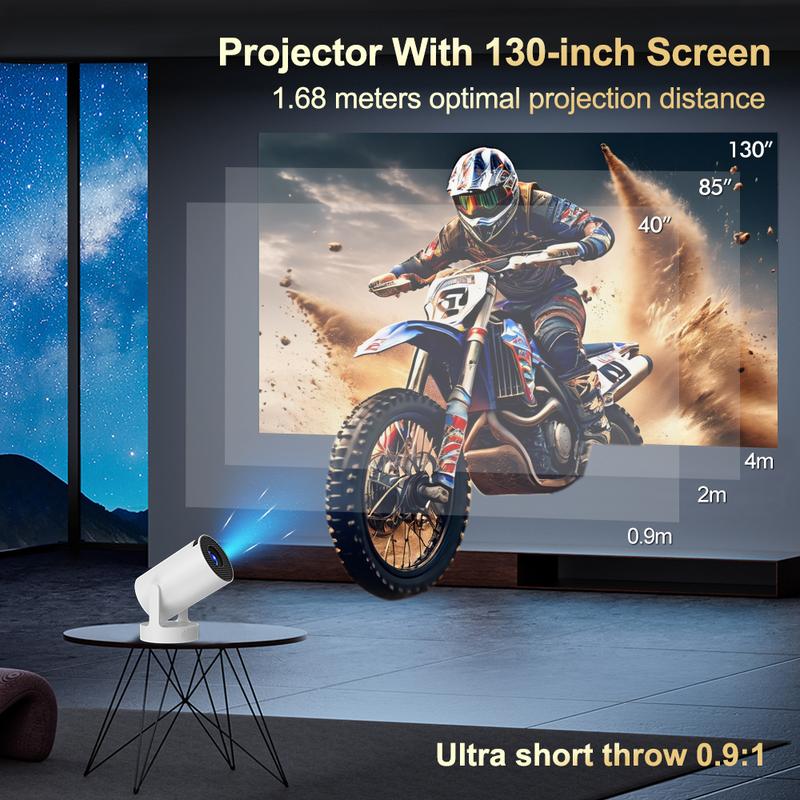 HY300 Pro HIFI Speaker Projector Android 11 Dual Wifi6 280ANSI Allwinner H713 BT5.0 1280*720P 4K Upgrade Film Sound Projector