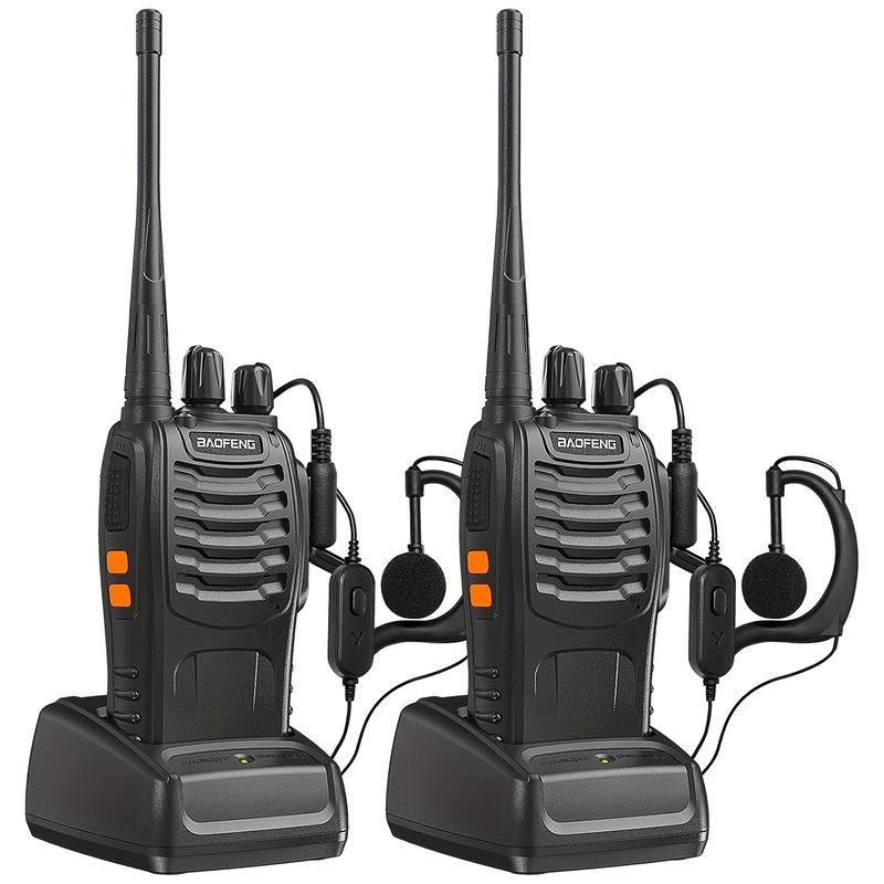 400-470MHz Uhf Walkie Talkie,2 Count Portable Multipurpose Rechargeable Walkie Talkie, BF-888s Two Way Radio for Home Office Outdoor Audio Waterproof