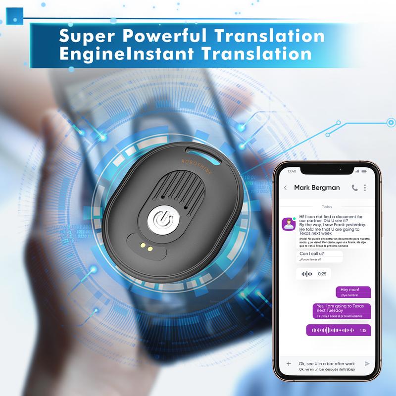 AI translation equipment. Online support for over 130 languages. Used for studying, traveling, and business. Compatible with IOS and Android.