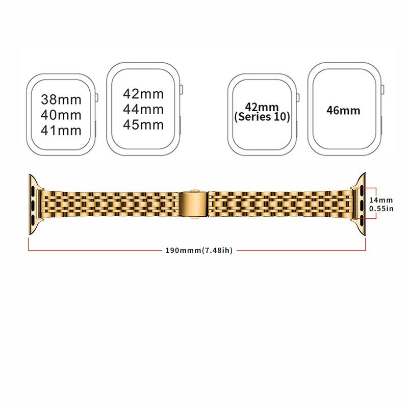 Fall Stainless Steel Watch Band Compatible with Apple Watch (Band Only), Business Watch Bands for Women, Fashion Wearable Accessories Compatible with iWatch Series