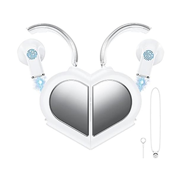 Heart Shaped Wireless Earphone,True wireless bluetooth earbuds  5.3 In-Ear Headphones, Portable Noise Reduction Sports Headphone，christmas 2024 Holiday Gifts Audio Charging Headset