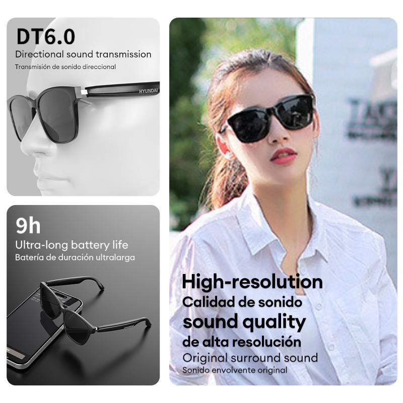 AI Smart Glasses HYUNDAI C8, Wireless Headphone Smart Glasses for Listening To Music & Calling, Wireless Headphone Smart Glasses for Listening To Music & Calling,  Support 75 Languages Face-to-Face& Simultaneous ,Video Voice Real Time Translation Glasses