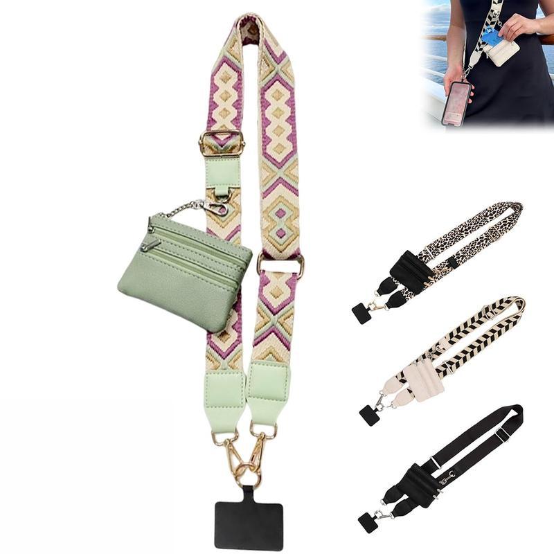 Phone Strap Crossbody Clip and Go Strap forPhone with Wallet Portable Crossbody Beautiful,.Comfortable, Adjustable Phone Strap withZippered Pouch Accessories Card Smartphoneclip and phonelanyard wrist lanyard