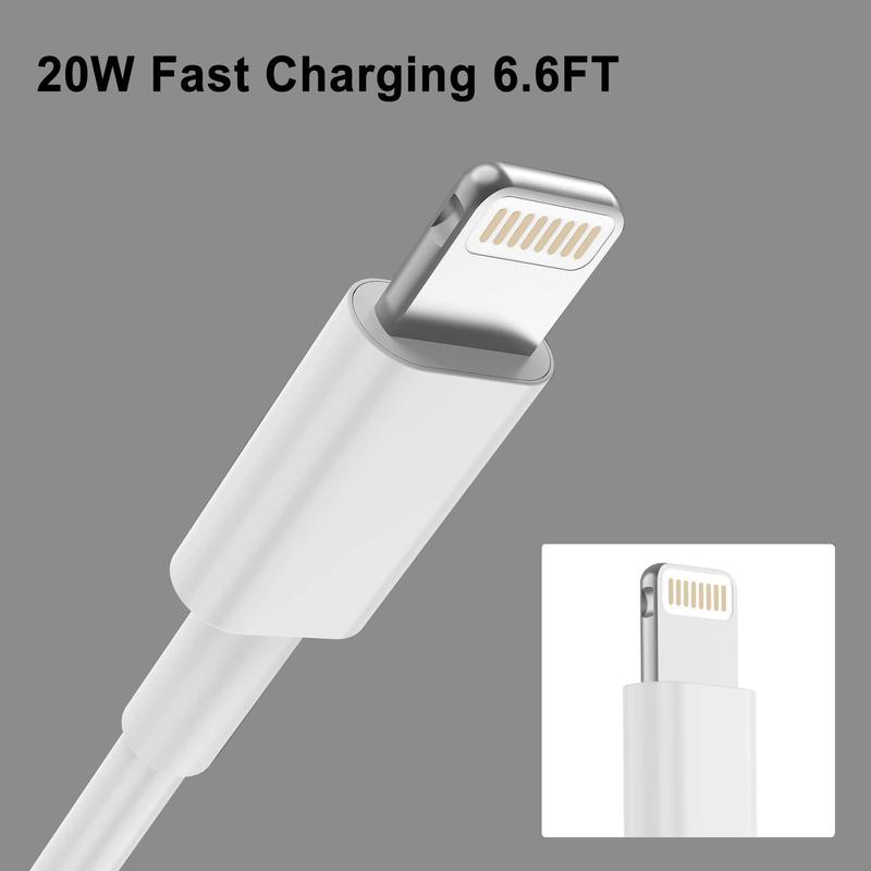 20W 6.6FT [MFi Certified] Type-C for Lightning Fast Charging Cable Compatible with Apple iPhone 14 13 12 11 Pro Max XR XS X 8 7 6 Plus SE iPad Mini