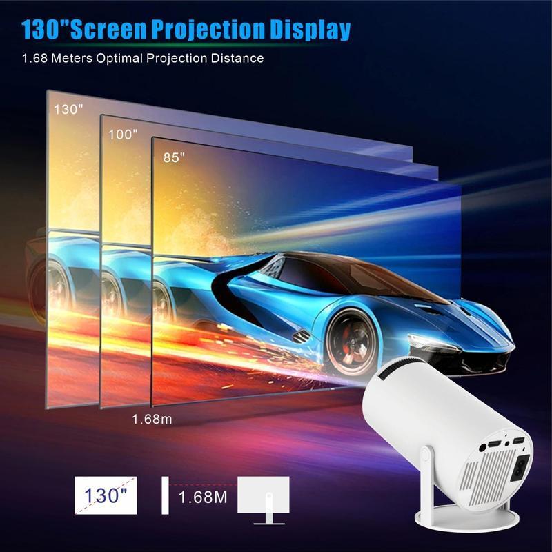 KURY Portable Projector With Android 11, 4K HD Resolution, 5G WiFi6, Auto Horizontal Correction, 180°Rotatable Outdoor Projector