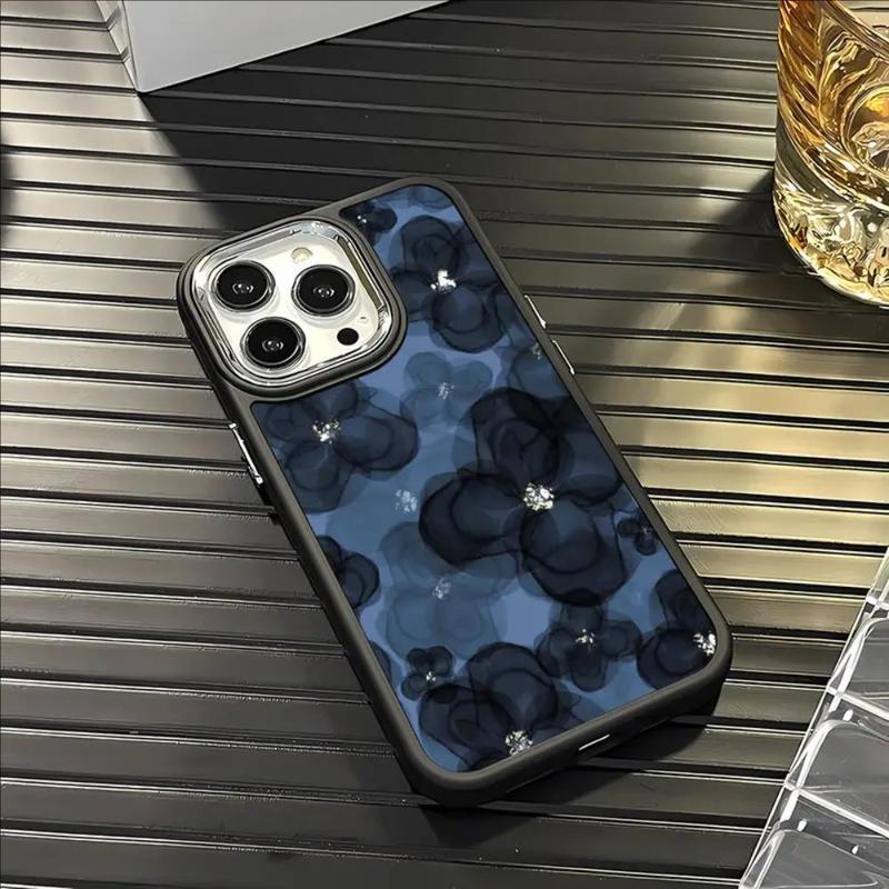 Fall Fashion Flower Pattern Phone Case, 1 Count Decorative Phone Protective Cover, Phone Accessory, Phone Cases Compatible With iPhone X 11 12 13 14 15 Plus 15 Pro Max