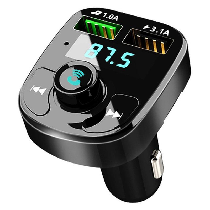 Car Wireless Bluetooth-compatible FM Transmitter MP3 Player, USB Car Charger Adapter, Hands-Free Calling, Support U Disk TF Card Playback