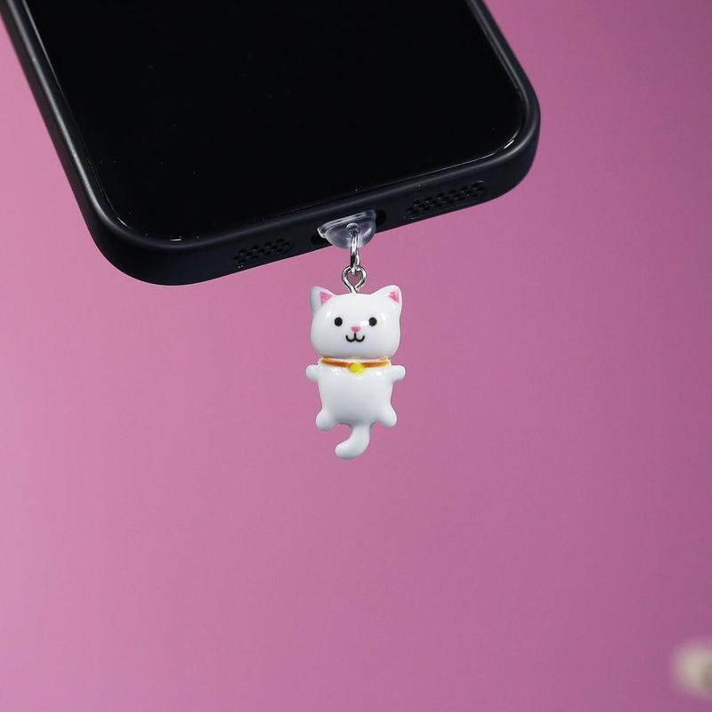 Cute Cat Design Phone Dust Plug (1 Count), Phone Anti Dust Plug, Phone Charm for iPhone Type-C Interface, Mobile Phone Accessories