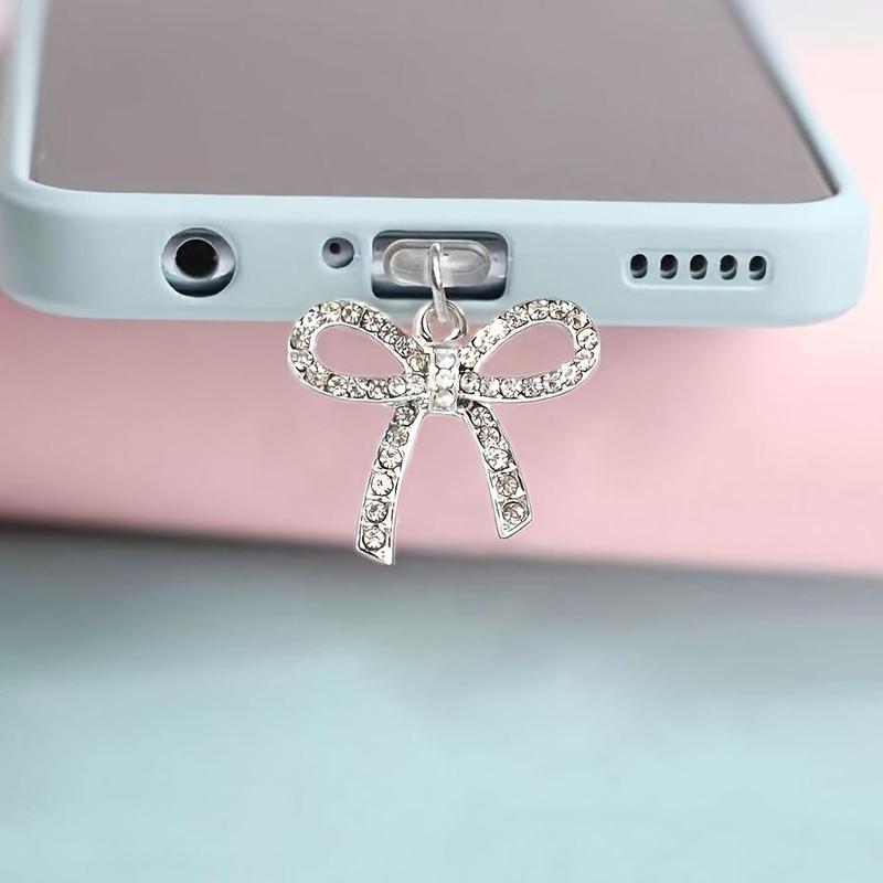 Cute Bowknot Design Dust Plug, 1 Count Fashionable Charging Port Protector, Mobile Phone Parts for iPhone & Type-C, Phone Accessories