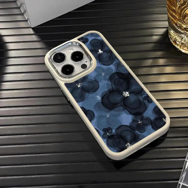 Fall Fashion Flower Pattern Phone Case, 1 Count Decorative Phone Protective Cover, Phone Accessory, Phone Cases Compatible With iPhone X 11 12 13 14 15 Plus 15 Pro Max