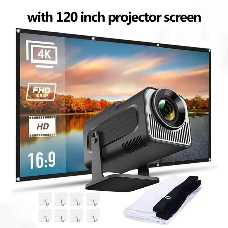 Smart HD Home Projector for Bedroom, Auto Focus Portable Projectors with Remote Control for Smartphone, Adjustable Mini Projector Compatible with Mobile Phone, Home Theater Projector for Home Office