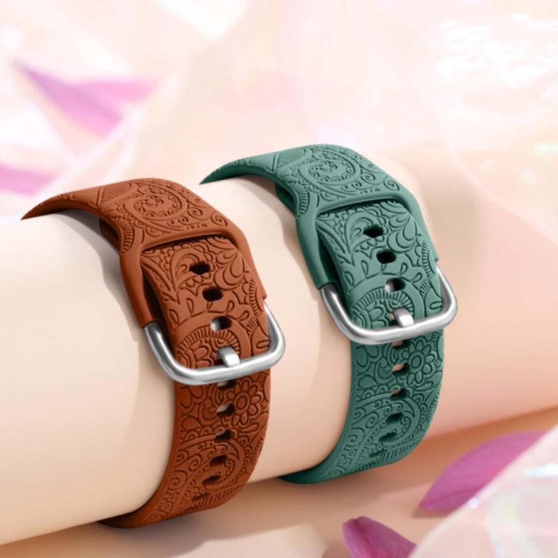 Floral Pattern Watch Band for Samsung Galaxy Watch, Smart & Wearable Devices Accessories, Floral Engraved Bands for Galaxy Watch