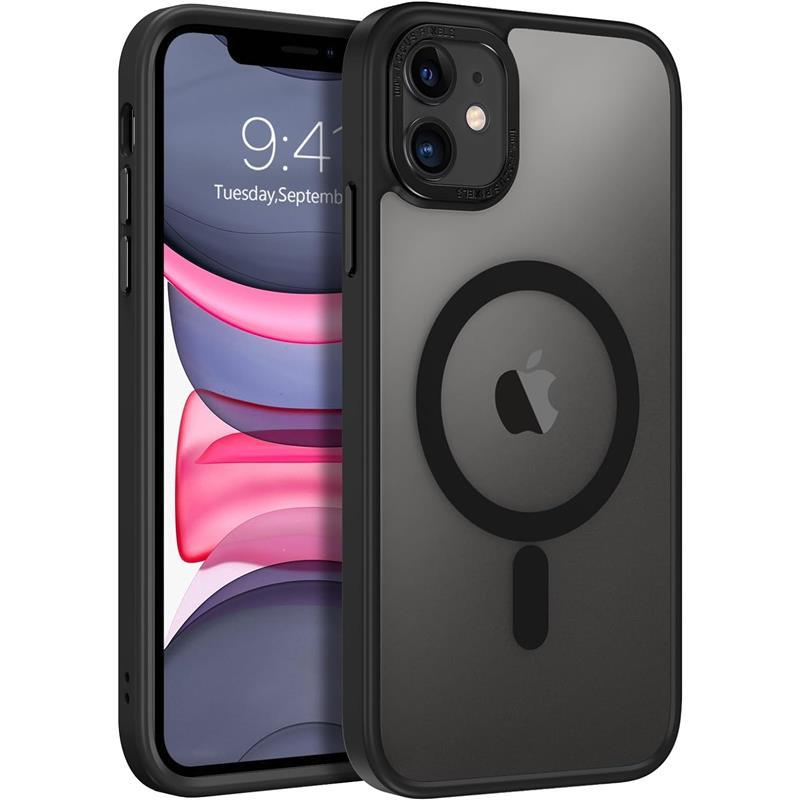 iPhone 11 Phone Case, Phone case iPhone 11 Magnetic Case [Compatible with MagSafe] Translucent Matte Slim Shockproof Anti-Fingerprint Anti-Scratch Protective Cover for iPhone 11 6.1’’ Black Accessories Handheld Protection Protector