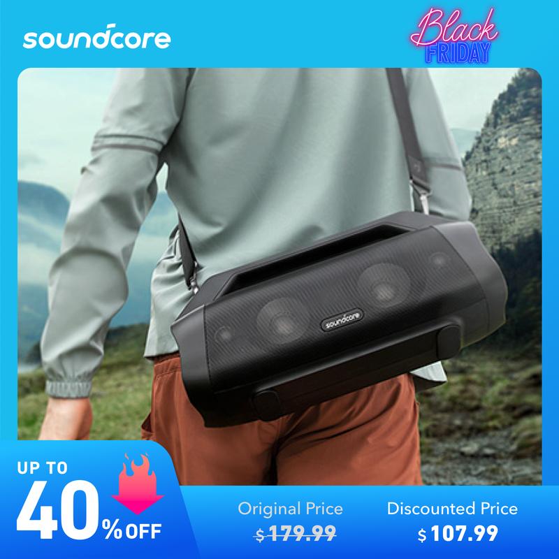 Anker Soundcore Motion Boom Plus Outdoor Speaker with 80W Booming Sound, 20H Playtime, IP67 Waterproof and Dustproof, Type-C, Custom EQ, Bluetooth 5.3, Portable Bluetooth Speaker For Outdoors, Camping