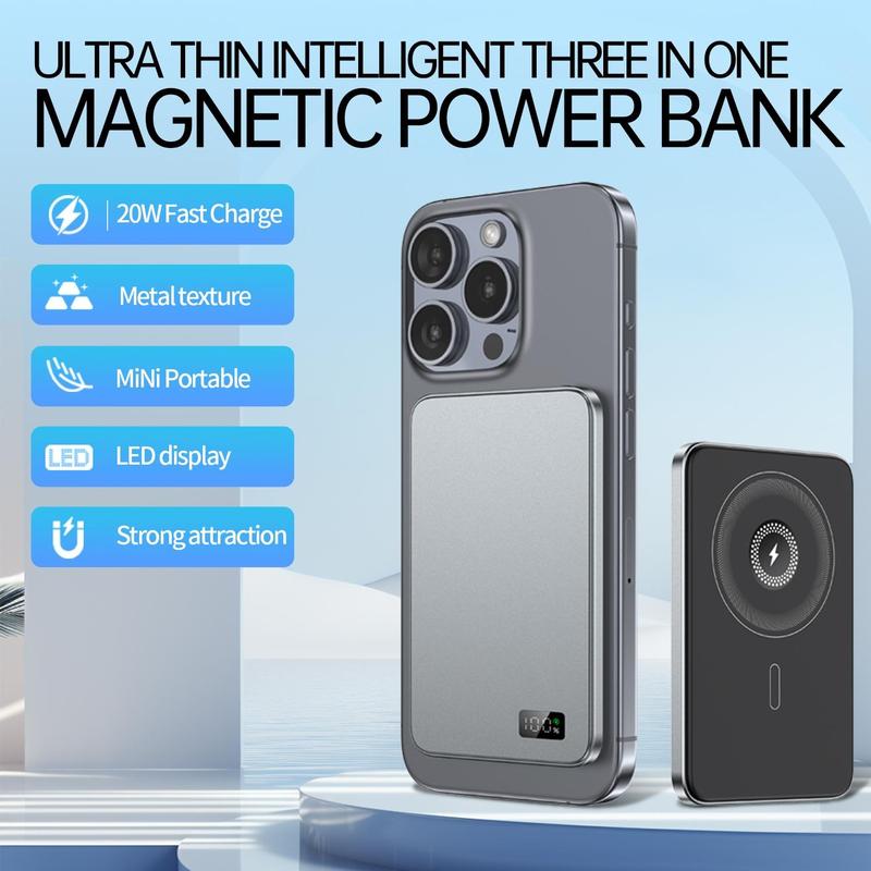 Power Bank Magnetic Portable  Wireless Fast Charger for iPhone 16 15 14 13 12 Mini Pro Pro Max Devices Digital Accessories Smartphone