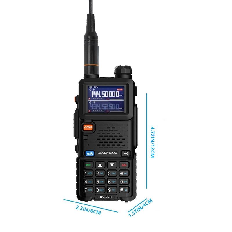 Baofeng Radio 5RH, Handheld Walkie Talkie, Long Range Handheld Two Way Radio, NOAA Weather Receiver, Rechargeable Walkie Talkies, Copy Frequency 999CH