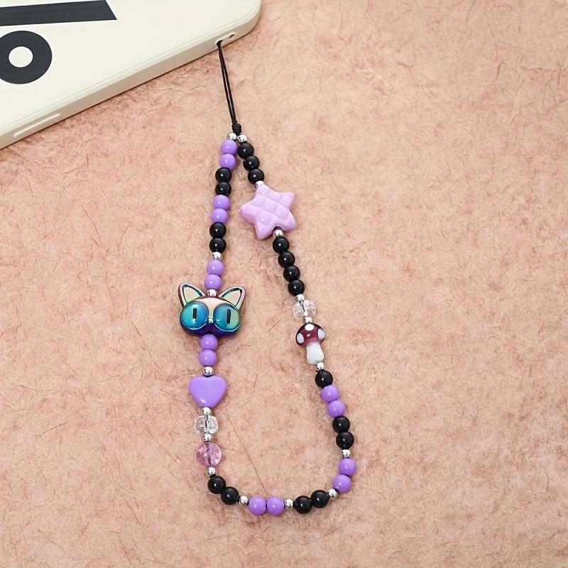 Cute Cat Head Design Phone Chain, Cute Phone Lanyard, Fashion Phone Charm for Women & Girls, Mobile Phone Decoration Accessories