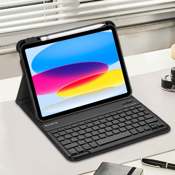 Fintie Keyboard Case for iPad 10th Gen 10.9-inch, Soft TPU Back & Built-in Pencil Holder, Wireless Detachable Keyboard for 10.9