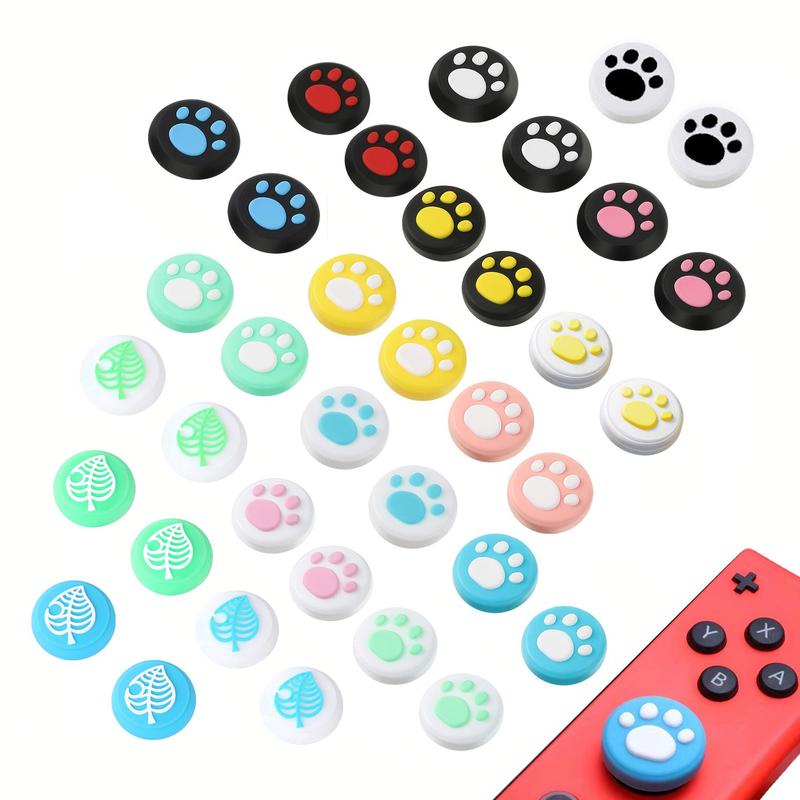 Cute Paw Pattern Thumb Grip Caps, Game Controller Button Covers, Game Controller Button Stick Covers, Gaming Console Accessories for Nintendo Switch Lite OLED