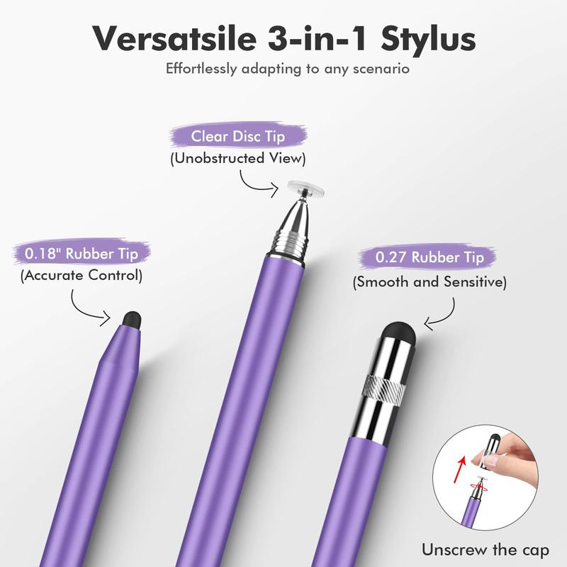 MEKO 3 in 1 Stylus Pens for Touch Screens, High Sensitivity & Precision Capacitive Stylus Pencil for Apple iPad iPhone Tablets Samsung Galaxy All Universal Touchscreen Devices