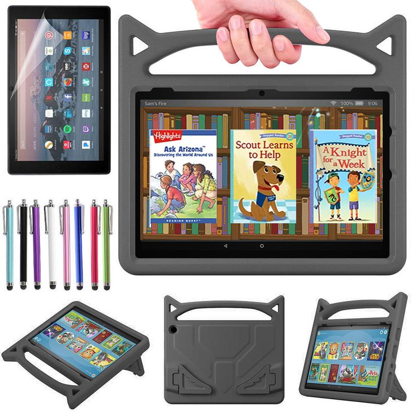  Fire HD 10 13th Gen 2023 Kids EVA Handle Case Cover with Stand for HD 10 10.1 inch tablet+ 1 free stylus and 1 screen protector