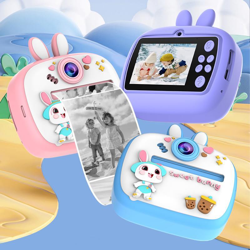 Cute Cartoon Design Instant Camera, Rechargeable Camera with Adjustable Printing Concentration, Photo Printer, Photo Taking Camera, Camera for Gift