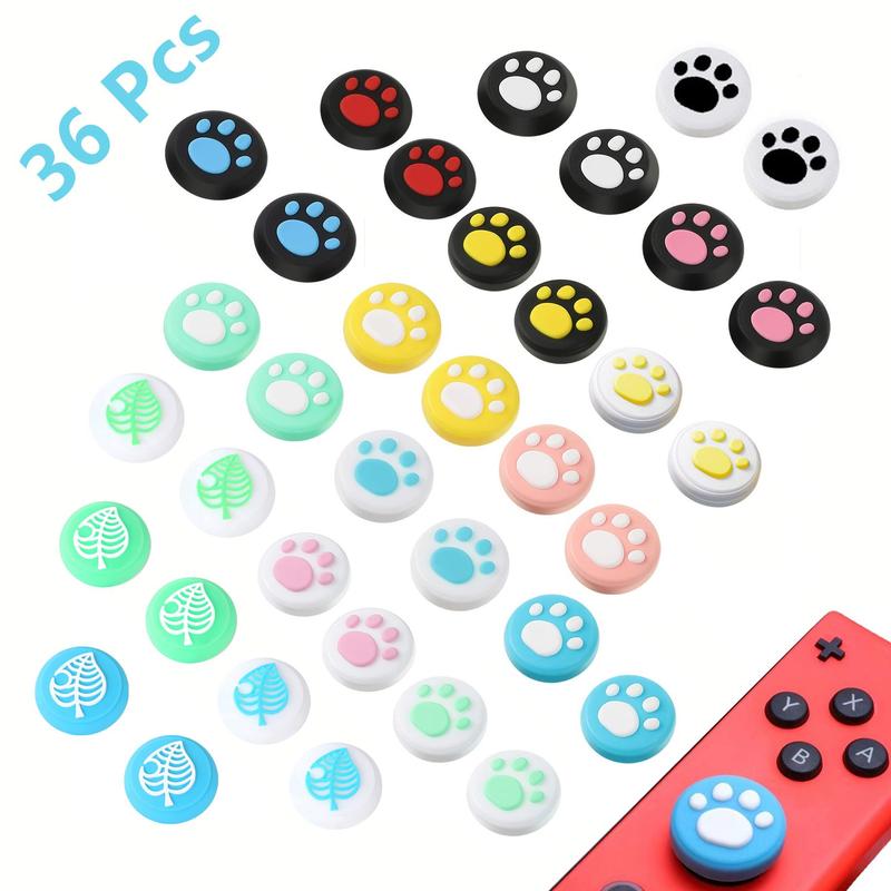 Cute Paw Pattern Thumb Grip Caps, Game Controller Button Covers, Game Controller Button Stick Covers, Gaming Console Accessories for Nintendo Switch Lite OLED