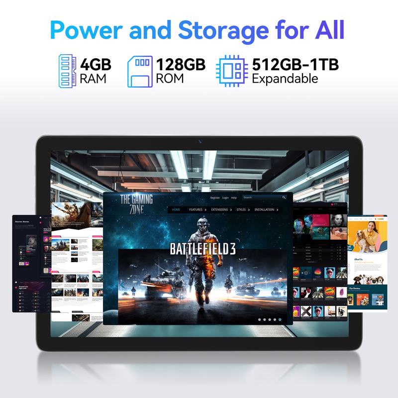 Tablet 2024 Newest Android Tablet, 2 in 1 Tablet with 128GB Large Storage, Tablet 10 Inch Big Screen with Octa-Core Processor, 5G WIFI Tablet with Keyboard, 13MP Rear Camera, 5.0 Bluetooth GPS Mouse Case android tablet tablet bundle