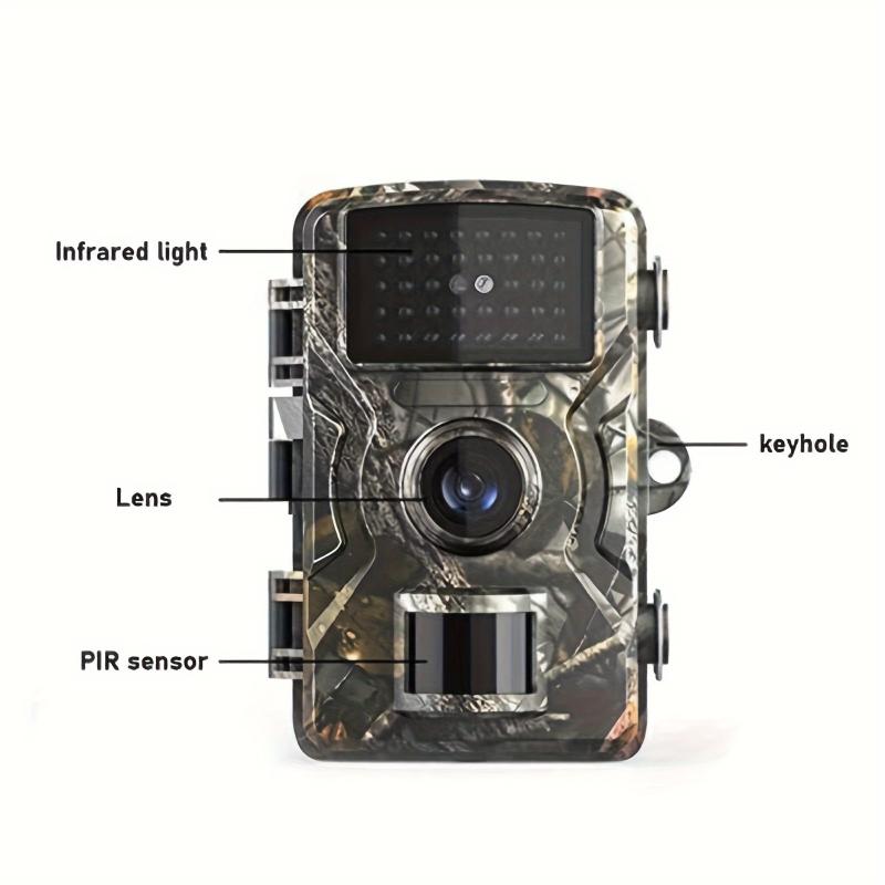 Upgraded version Hunting Camera, with 2-inch Screen, HD Wildlife Tracking Camera, Night Vision PIR 393.7 Inches, 0.8 Seconds Trigger Motion Activation for Outdoor Wildlife Surveillance Camouflage