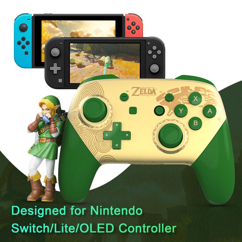 NFC Switch Pro Controller Compatible with Switch OLED LITE Controller Supports NFC&Wake Up Function,Many colors for you, Black, Gold,Yellow and Blue