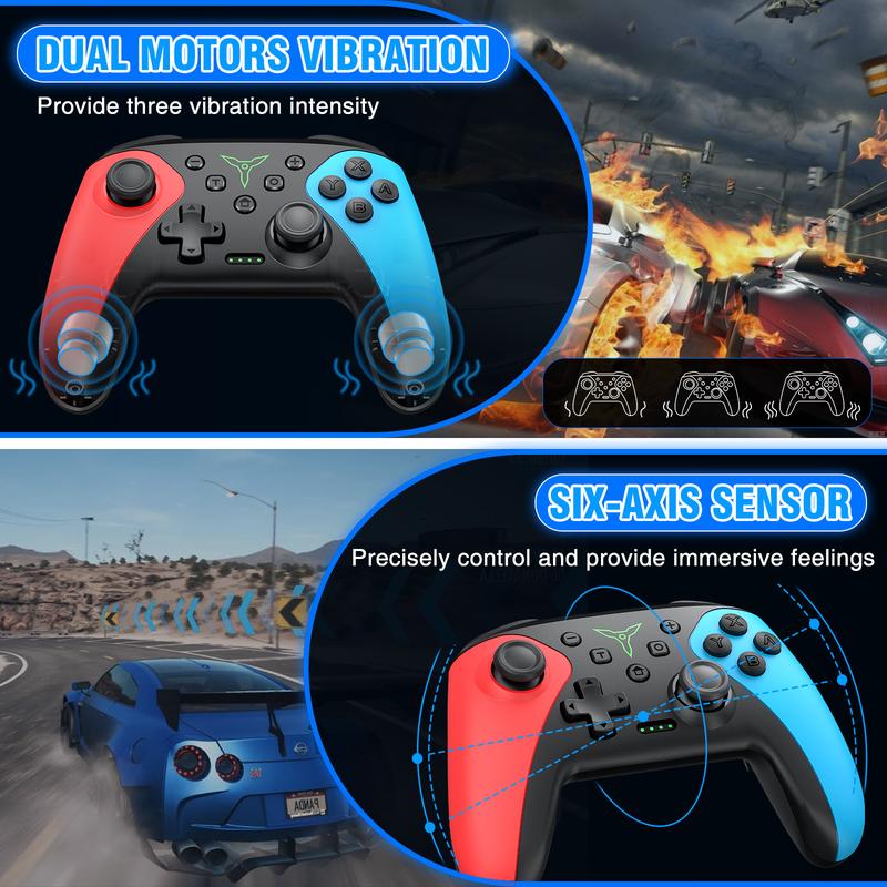 Wireless Switch Controller for Switch Lite OLED ,Replace for Switch Controller with Adjustable Turbo,Vibration,Built-in 600mAh Battery for Switch Controller