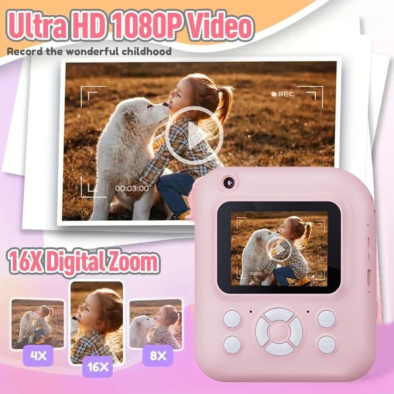 [Children's Christmas Toys Gifts] Instant Quick Photo DIY Print Camera, Can Play Games, Can Listen to Music, Retro Camera, Perfect Christmas Gift