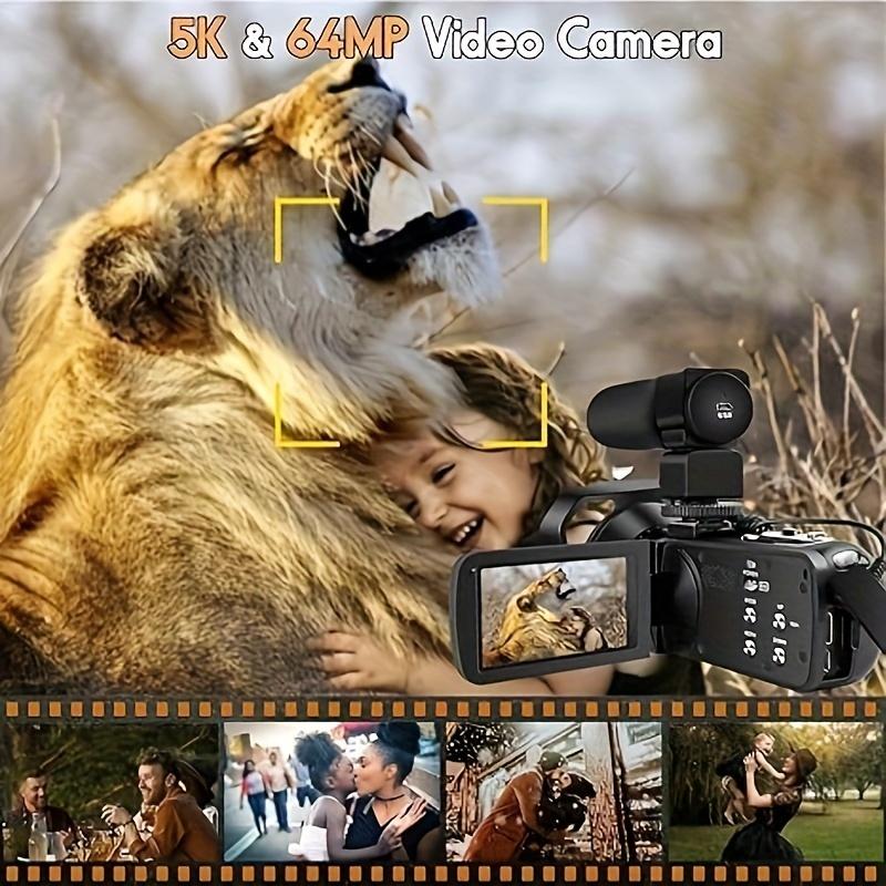 5K Video Camera 64MP Camcorder IR Night Vision Vlogging Camera 18X Zoom WiFi Digital Camera 3.0'' Touch Screen Recorder Camera With 32GB SD Card, Microphone, 2.4G Remote Control