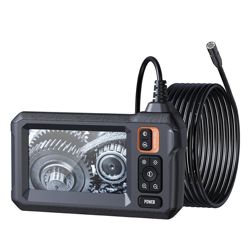 Industrial Borescope Camera Tool with Illumination, LCD Screen HD Digital Snake Camera Car Accessories, Handheld Waterproof Sewer Inspection Camera with 8 LEDs for Car Repair