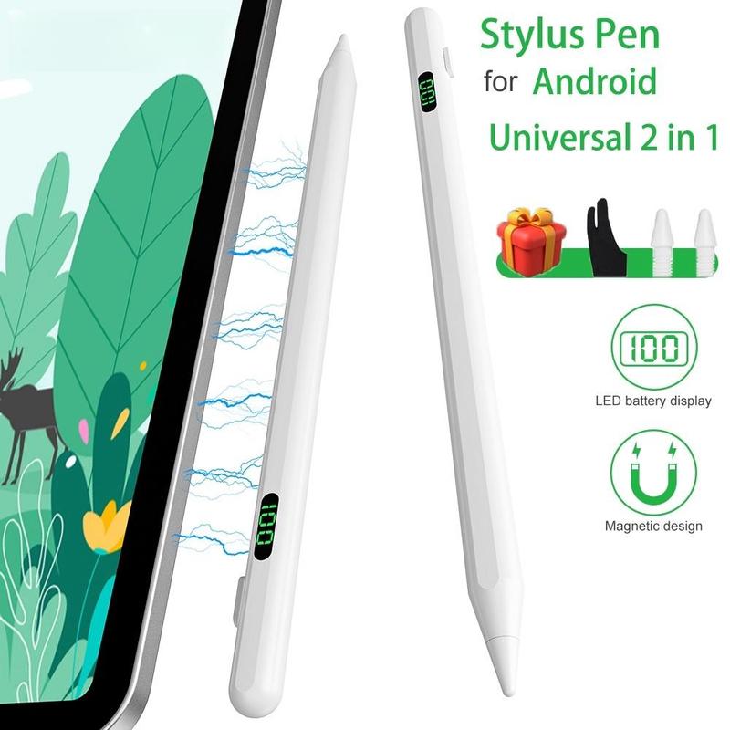 USB Rechargeable Stylus Pen, Smart Touch Screen Stylus Pen with Power Display, Tablet & Computer Accessories for iPad iPhone Android Huawei