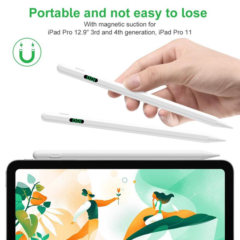 USB Rechargeable Stylus Pen, Smart Touch Screen Stylus Pen with Power Display, Tablet & Computer Accessories for iPad iPhone Android Huawei