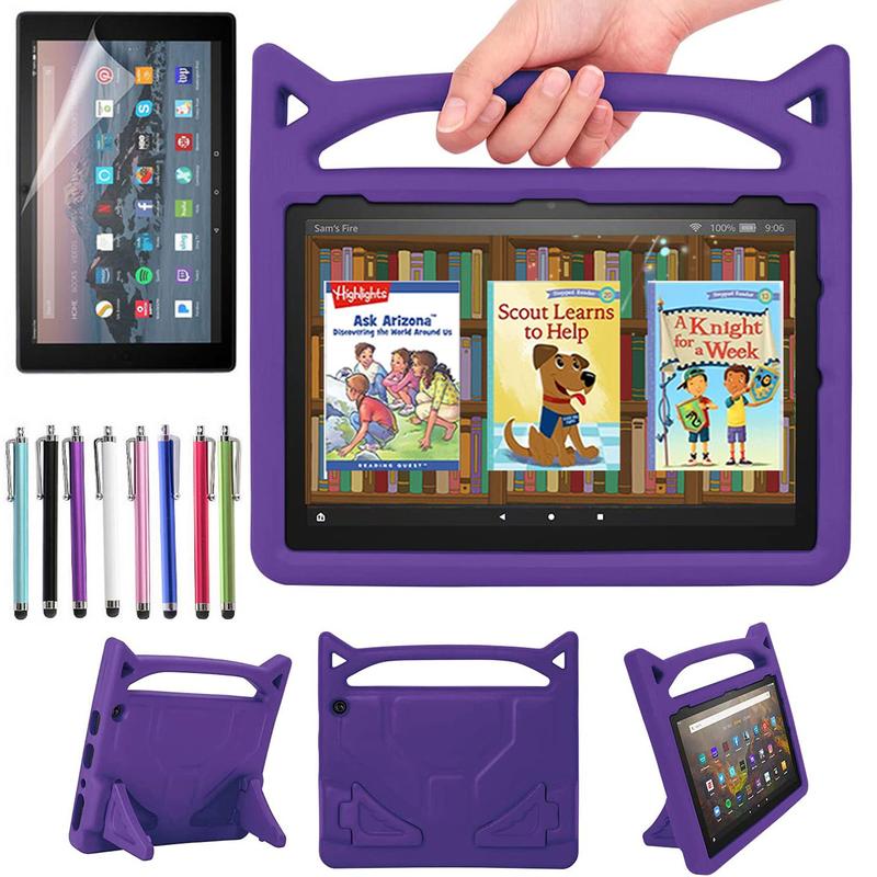  Fire HD 10 13th Gen 2023 Kids EVA Handle Case Cover with Stand for HD 10 10.1 inch tablet+ 1 free stylus and 1 screen protector