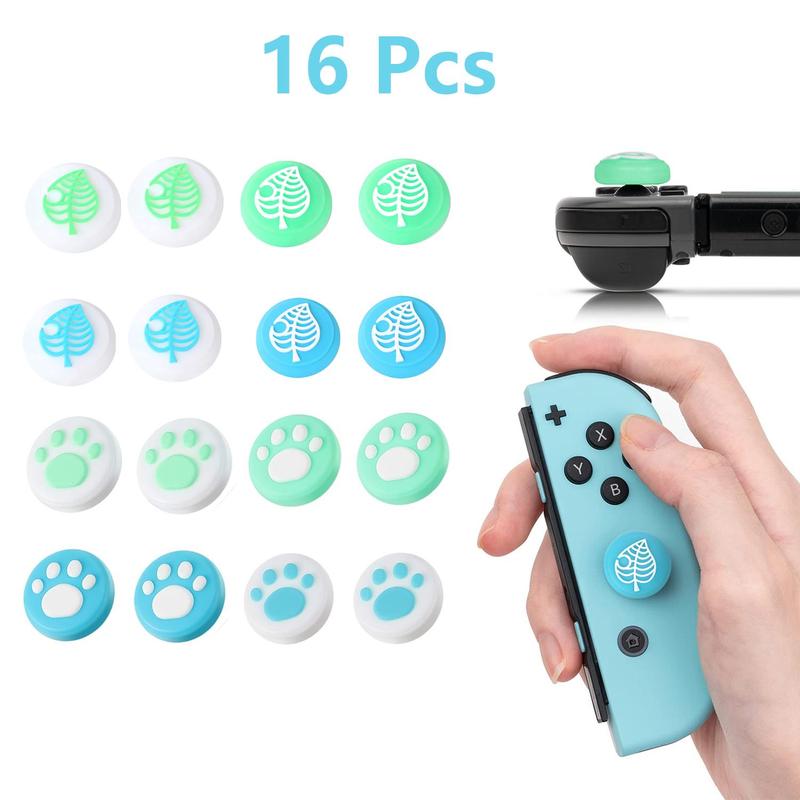 Cute Paw Pattern Thumb Grip Caps, Game Controller Button Covers, Game Controller Button Stick Covers, Gaming Console Accessories for Nintendo Switch Lite OLED