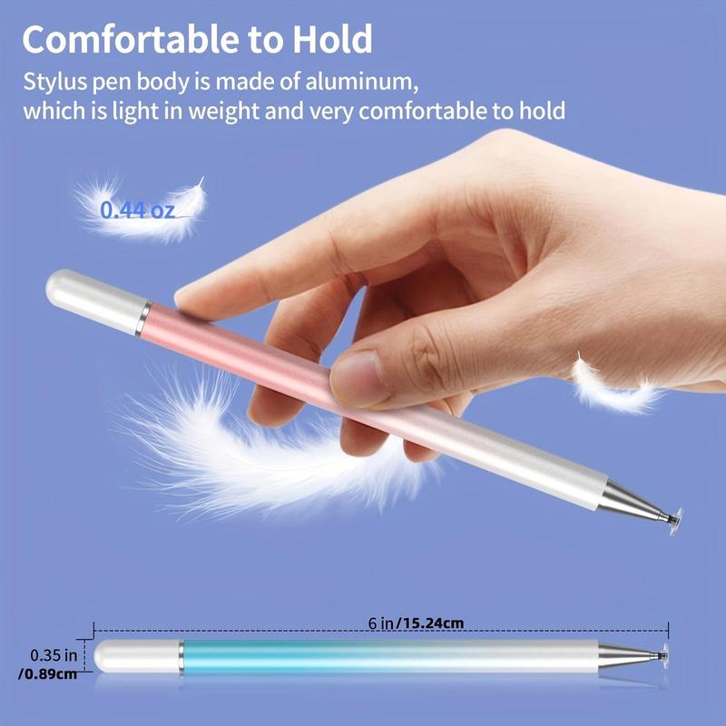 2 In 1 Stylus Pen with Magnetic Cap for Summer, High Sensitivity Disc & Fiber Tip Stylus Pen, Universal Stylus Pen Compatible with iPad, iPhone, Android, Microsoft Tablets, Spring Season Gifts