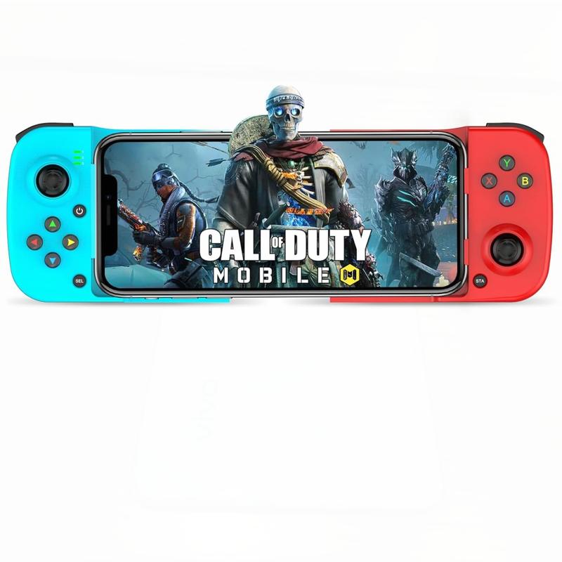 Wireless Game Controller for iOS, Android, PC, Bluetooth Gamepad,1 Piece Gamepad Stretch Handle,Wireless Telescopic Gamepad, Blue&Red